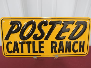 Posted Cattle Ranch Embosse Sign