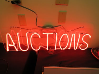 Early Neon 'AUCTION' Sign