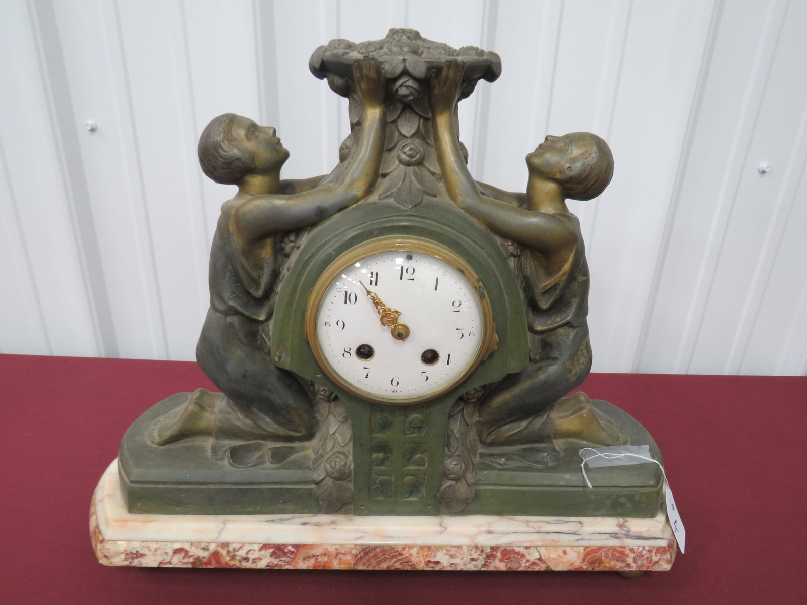 P. Sega Marble base Mantle Clock: w/ Key