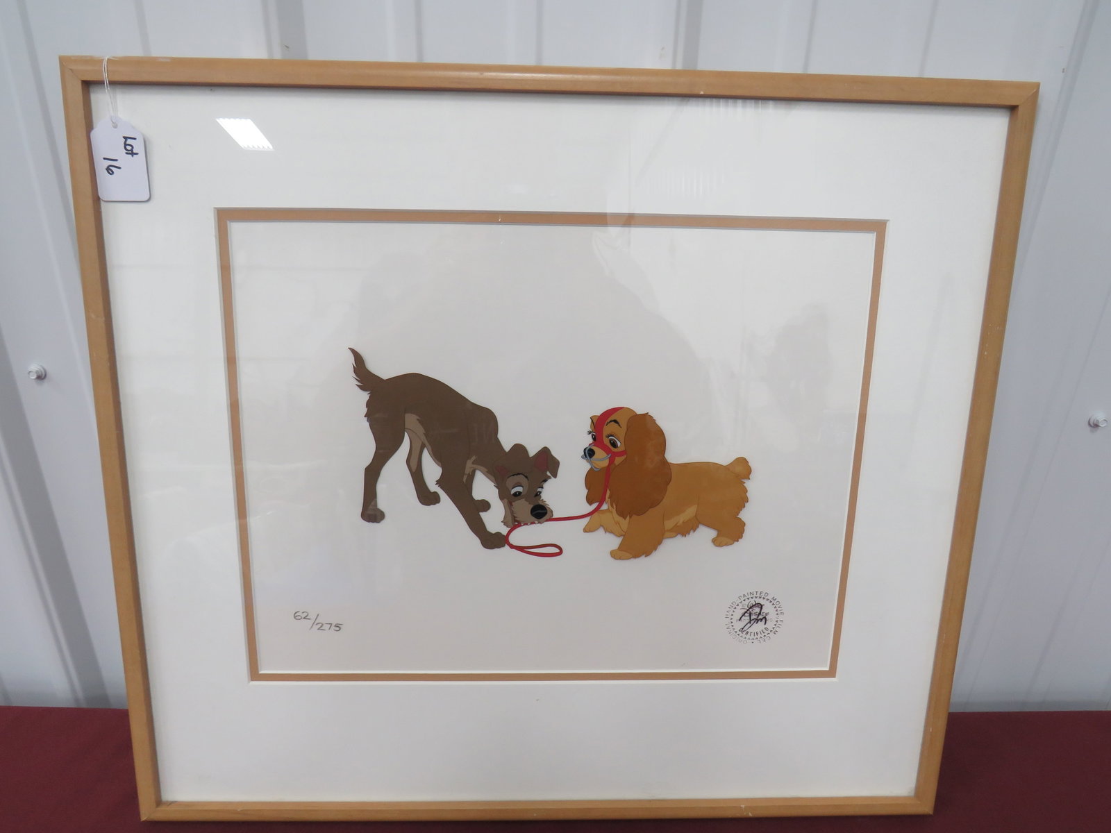 Disney Handpainted Movie Film: #62/275. Lady & the Tramp Annimation