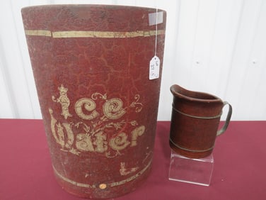 (2) Pitcher & Ice Water Tub