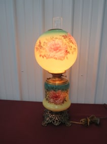 Green Floral Banquet Lamp