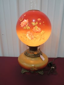 Brown Floral Banquet Lamp