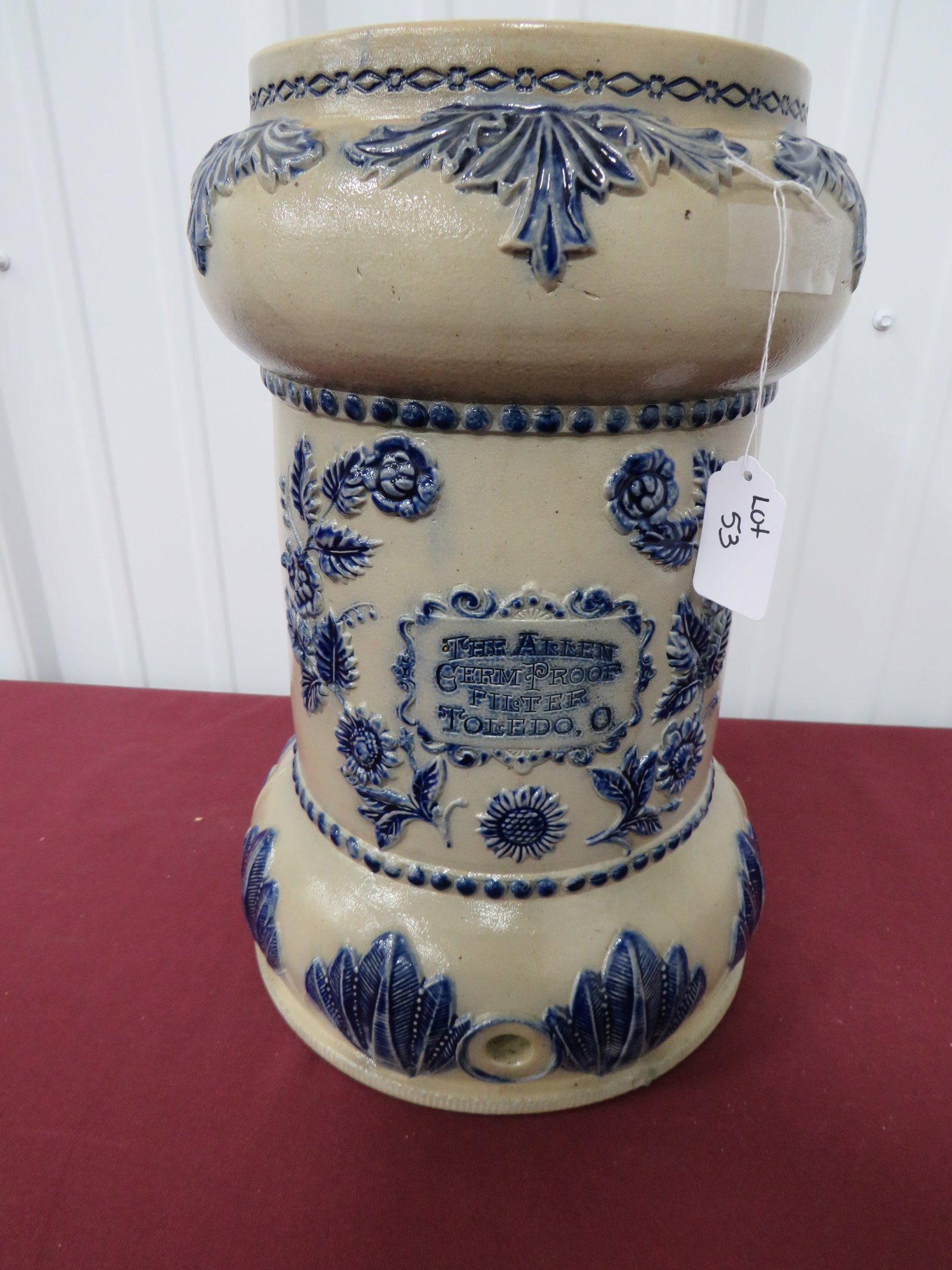 The Allen/Germ Proof/Filter: A great Addition to anyone's collection.Toledo, OH, cobalt decor, water cooler, spout chip