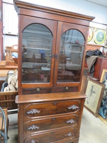 2 pc. Victorian Walnut Bookcase