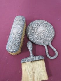 3 pc Sterling Silver Dresser set