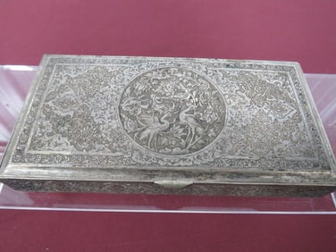 Persian Iranian Qajar Sterling Silver Box