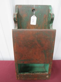 Green Painted Primitive Candle Box