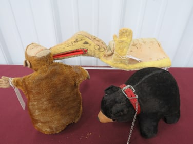 2-Steiff Puppets & Stuffed Bear
