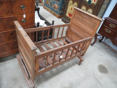 Oak Rocking Cradle