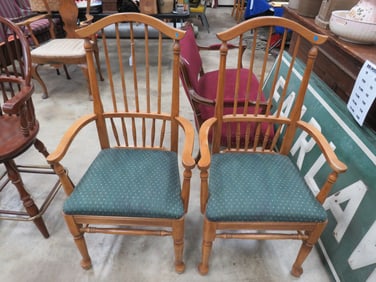 Pr Spindleback Arm Chairs