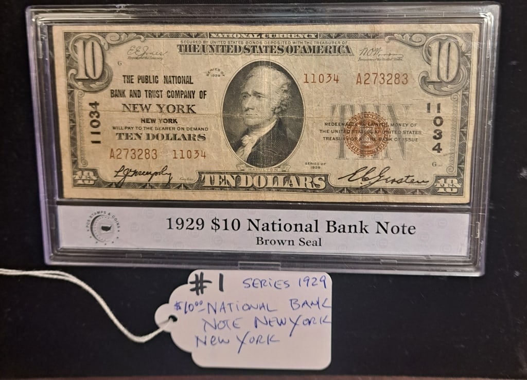 $10 National Bank Note - New York