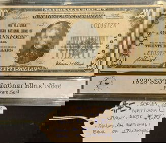 $20 National Bank Note - Indianapolis