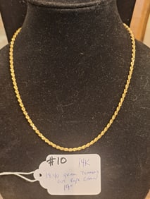 14K Diamond Cut Rope Chain