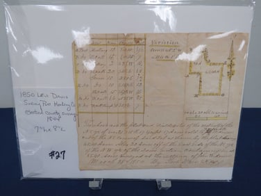 1850 Levi Davis Survey Plat Hocking Co, O