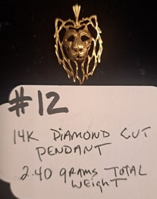 14K Diamond Cut Pendant