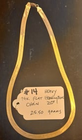 Heavy 14K Flat Herringbone Chain