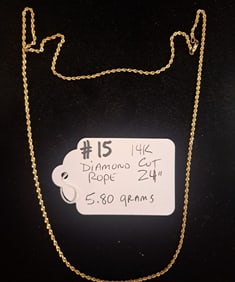 14K Diamond Cut Rope