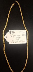 14K V Pattern Box Link