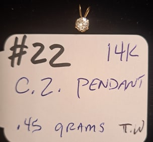 14K CZ Pendant