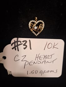CZ Heart Pendant