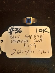Blue Sapphire Emerald Cut Ring