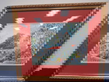 1994 Leslie Cope Print Garden Wall