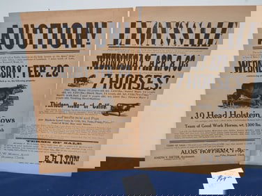 (2) Auction Sale Bills 1903