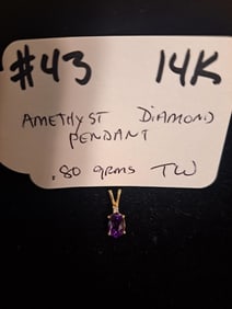 Amethyst Diamond Pendant