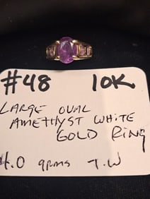 Amethyst White Gold Ring