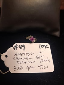 Amethyst Diamond Ring