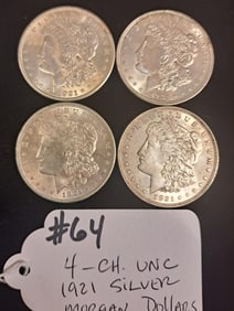 (4) Ch. Uncirc 1921 Silver Morgans