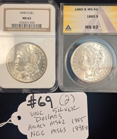 (2) Uncirculated Silver Dollars