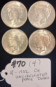(4) 1992 Peace Dollars