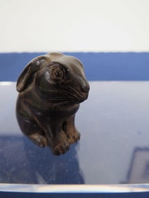 Netsuke Rabbit Wood Lacquered