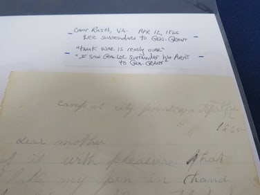 Civil War Letter – Lee Surrenders To Gen. Grant