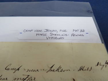 Civil War Letter – Horse Stealing Reward