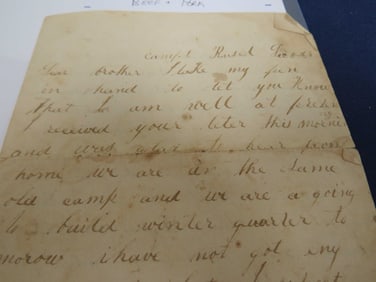 Civil War Letter - At Camp Plenty of Fresh Beef an