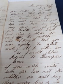 Civil War Letter - Can't See to Write / Starting t