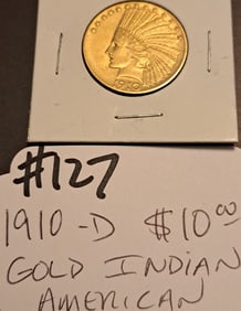 1910-D $10 Gold Indian American