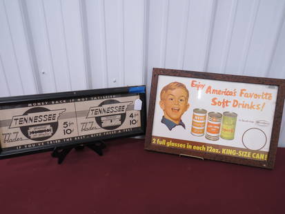 2-Advertising Signs Razor Blades vs Soft Drinks: Carroll R. Williams