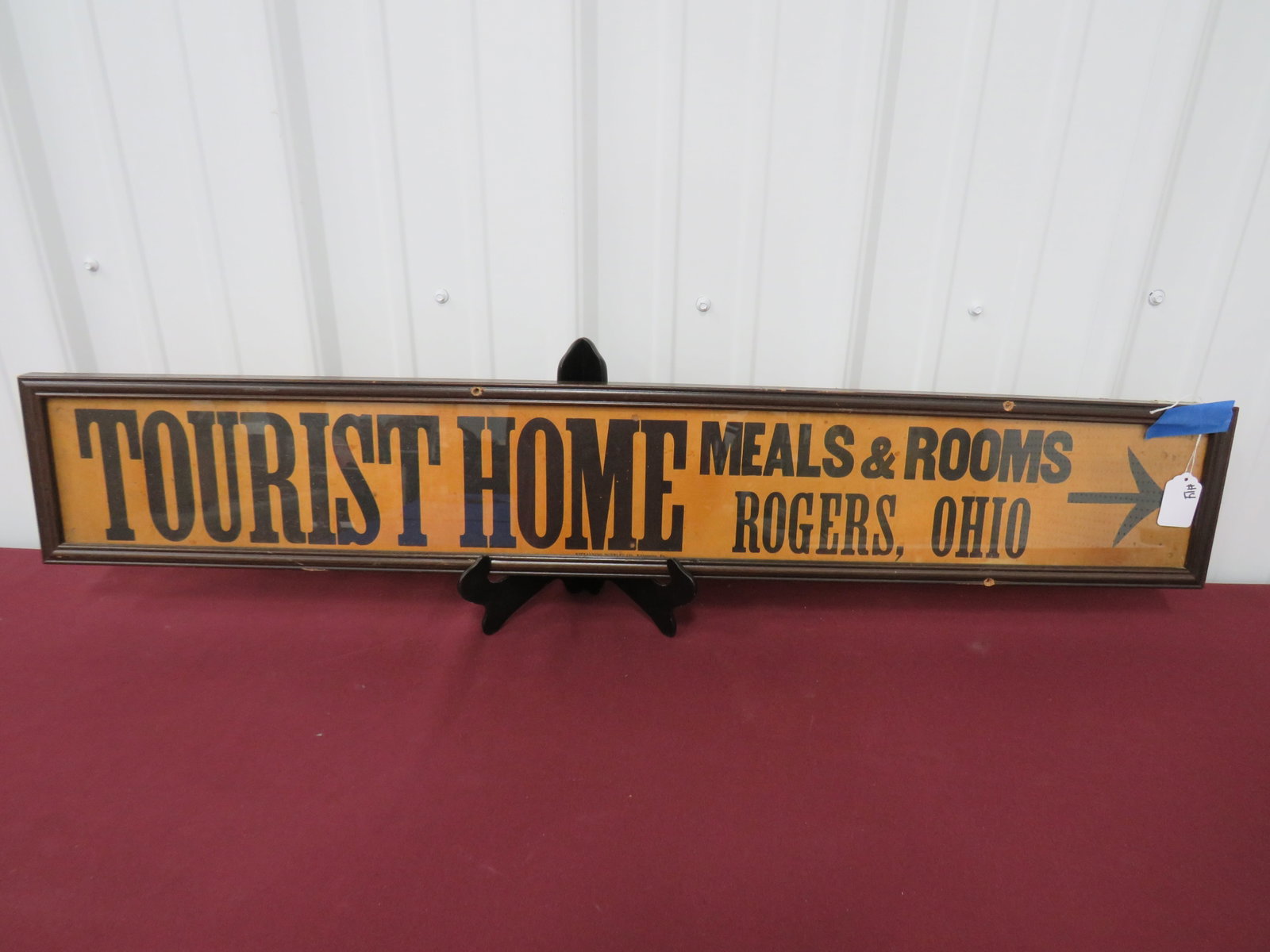Framed Tourist Home Meals Room Sign: Rogers, OH