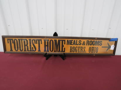 Framed Tourist Home Meals Room Sign: Rogers, OH