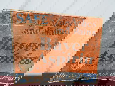 Metal Bayer Aspirin Sign
