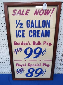 Framed Advertising Ice Cream Sign