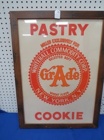 Framed Advertising Pastry Sign