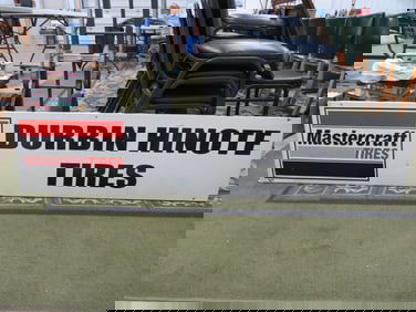 Metal MasterCraft Tires Sign (Wood-Framed)