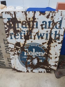 Metal Tiolene Motor Oil Sign