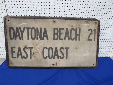 Metal Daytona Beach East Coast Sign