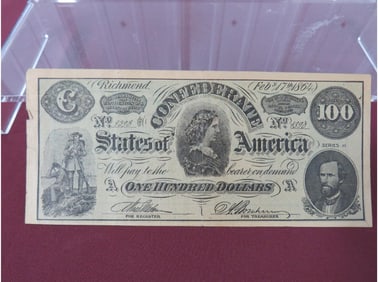 1864 Confederate States $100 - Richmond
